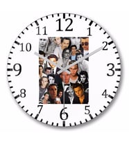 Johnny Depp Collage Duvar Saati Bombeli Gercek Cam