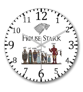 House Stark Duvar Saati Bombeli Gercek Cam