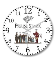 House Stark Duvar Saati Bombeli Gercek Cam