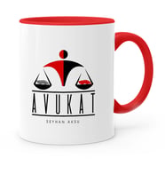 BK Gift Kişiye Özel Mesleki Avukat Kırmızı Kupa Bardak  8
