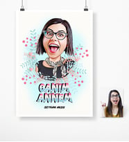 BK Gift Kişiye Özel Canm Annem Karikatür Afiş Poster 50 X 70 Cm