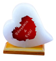 Kalp İçinde Kalp Tuz Lambası (Beyaz)