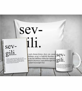 Kişiye Özel Sevgili Yastık & Kupa & Defter