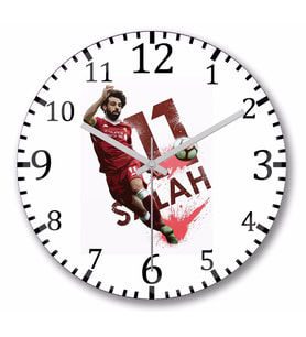 Mohamed Salah Duvar Saati Bombeli Gercek Cam