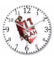 Mohamed Salah Duvar Saati Bombeli Gercek Cam