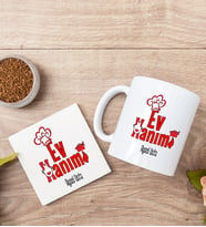 Ev Hanımı Beyaz Kupa Bardak Ve Bardak Altlığı Seti