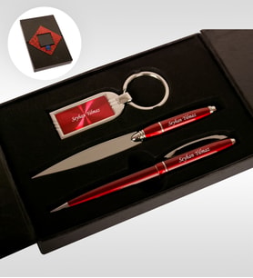 BK Gift Kişiye Özel 310 Kırmızı Kalem Anahtarlık Zarf Açacağı Set