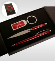 BK Gift Kişiye Özel 310 Kırmızı Kalem Anahtarlık Zarf Açacağı Set