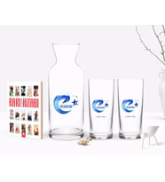 BK Gift Kişiye Özel Renkli Baskılı Erzurum Tasarımlı Turistik İkili Rakı Bardağı Karaf ve Cep Kitabı Hediye Seti-1 (Model 1)