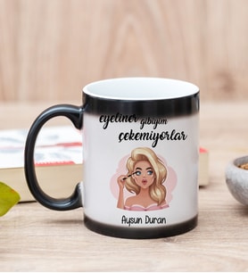Eyeliner Gibiyim Çekemiyorlar Sihirli Kupa Bardak