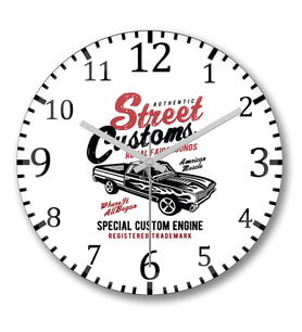 Street Custom Duvar Saati Bombeli Gercek Cam