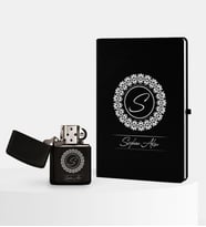 BK Gift Kişiye Özel İsimli Siyah Defter ve Benzinli Çakmak Seti - 2
