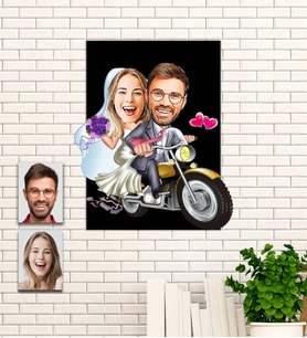 Kişiye Özel Sevgililer Günü Hediyesi Evleniyoruz Karikatür Ahşap Tablo