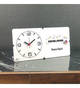 Developer Ahşap Masa Saati