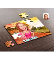 BK Gift Kişiye Özel Kadınlar Günü O Bir Çiçek Karikatürlü Ahşap Puzzle-1