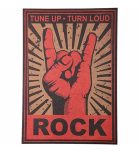 ROCK AND ROLL TUNE UP TURN LOUD RETRO POSTER AF025