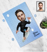 Kişiye Özel Sporcu Karikatürlü A3 240 Parça Puzzle Bay-10