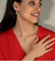 Else Silver Elmas Montürü Gümüş Gül Modeli Takı Seti
