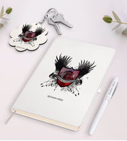BK Gift Kişiye Özel Hava Kuvvetleri Beyaz Defter Kalem Ve Anahtarlık Hediye Seti (Model 1)