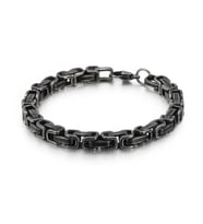 Chavin Kral Model 5 mm. Eskitme Gri Çelik Erkek Bileklik az68es