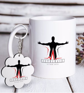 BK Gift Kişiye Özel Mesleki Fizyolojist Beyaz Kupa ve Anahtarlık Hediye Seti-2 (Model 1)