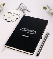 BK Gift Kişiye Özel Atatürk Temalı Siyah Defter Kalem Ve Anahtarlık Hediye Seti-6 (Model 1)