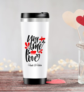 BK Gift Kişiye Özel Sevgililer Günü Temalı Çelik Termos Bardak - 79