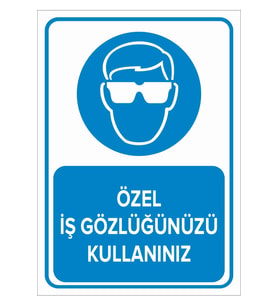 MIGNATIS - Özel İş Gözlüğünüzü Kullanınız Levhası - Sac Malzeme 35x50cm