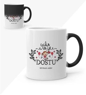 BK Gift Kişiye Özel Yılın En İyi Dostu Sihirli Kupa Bardak