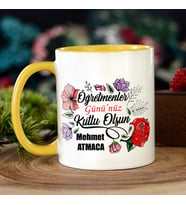 Öğretmenler Gününe Özel Hediye Kupa Bardak (Sarı)