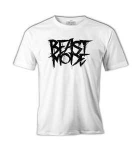 Bodybuilding - Beast Mode Beyaz Erkek Tshirt