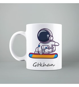 Kaykaycı Astronot Kupası Kişiye Özel