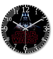 Star Wars Darth Wader Sessiz Duvar Saati Bombeli Gercek Cam----Üc