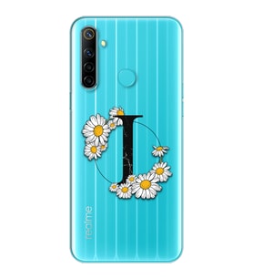 Papatya Harf Tasarım Süper Şeffaf Silikon Telefon Kılıfı Oppo Realmi 6i I-Harfi