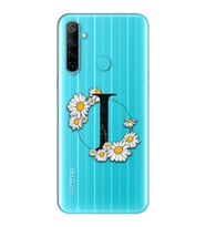Papatya Harf Tasarım Süper Şeffaf Silikon Telefon Kılıfı Oppo Realmi 6i I-Harfi