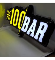 %100 Bar Led Tabela - Işıklı Bar tabelası