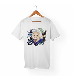 Einstein Beyaz Tişört