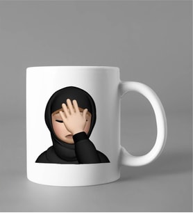 Emoji Kız Tesettürlü Stiker Kupası