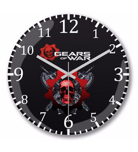 Gears Of War   Duvar  Saati Bombeli Gercek Cam