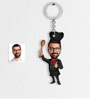BK Gift Kişiye Özel Bay Chef Karikatür Anahtarlık  1