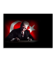 Atatürk Deri Kanvas Tablo 80x130cm Üzerine İstediğiniz Sözü Yazdırabilirsiniz