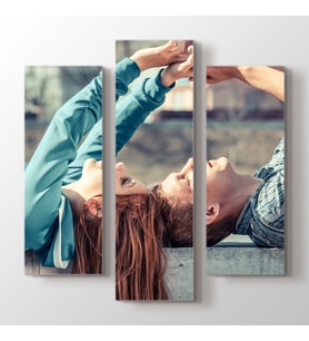 Fotoğrafından 3 Parçalı Kanvas Tablo 80 x 80