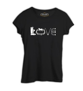 At 8 Siyah Kadın Tshirt
