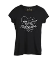Yazılı - Seyahat Siyah Kadın Tshirt