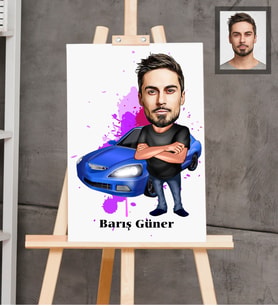 Kişiye Özel Erkek Karikatürlü  Ahşap Tablo 30x47 Model-3