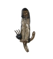 LilituShop 4 cm Uzatmalı  Vajinal ve Klitoral Uyarıcılı Titreşimli Penis Kılıfı