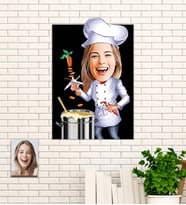 Kişiye Özel En Büyük Şef  Karikatür Ahşap Tablo