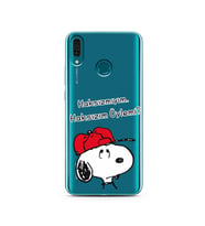Snoopy Tasarımlı Süper Şeffaf Silikon Telefon Kılıfı Huawei Y9 2019