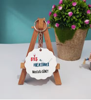 Diş Hekimi Hediye Ahşap Anahtarlık