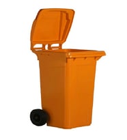 Safell Plastik Çöp Konteyneri 240 Litre Konteyner - A+ Isıya Karşı Dayanıklı Malzeme - Turuncu